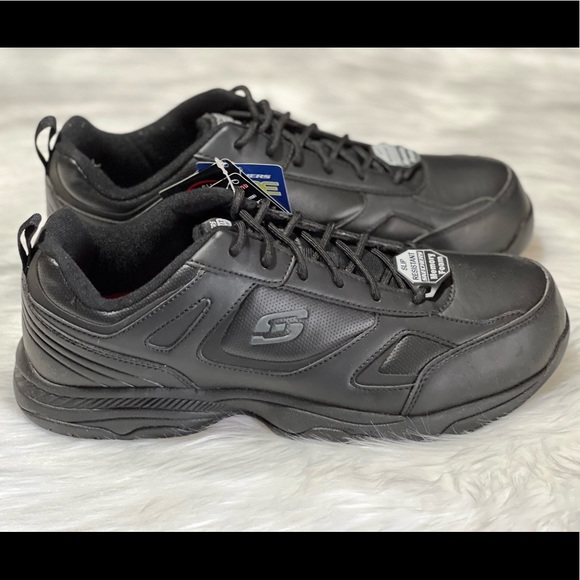 New Men's Skechers Work Relaxed Fit Dighton Slip Resistant Shoes (WIDE FIT) - Picture 10 of 14